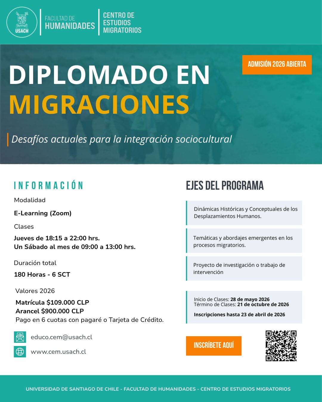 Diplomado en Migraciones. Desafíos actuales para la integración sociocultural