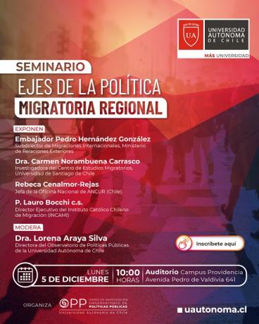 Dra. Carmen Norambuena participará de Seminario Ejes de la Política Migratoria Regional