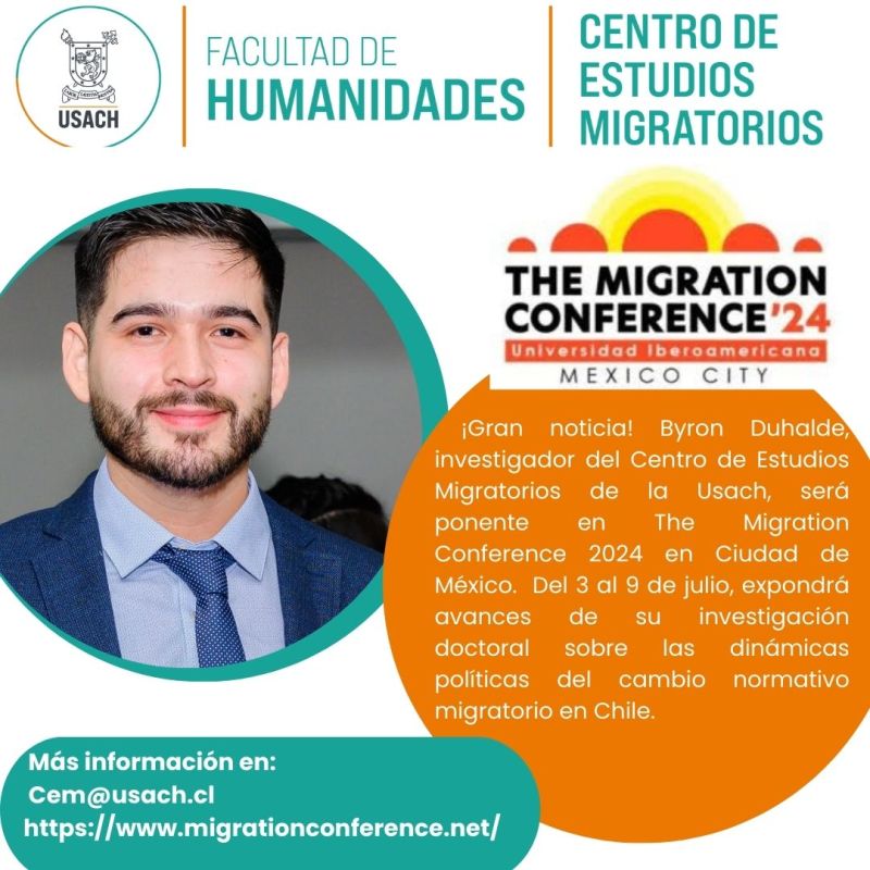 Investigador del Centro de Estudios Migratorios Usach expondrá en The Migration Conference 2024 en Ciudad de México