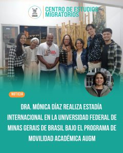 Dra. Mónica Díaz realiza estadía internacional en la universidad federal de minas gerais de Brasil