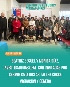 Investigadoras CEM son invitadas por SERMIG RM a dictar capacitación sobre migración y género