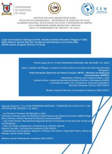CICLO SEMINARIOS SOBRE MIGRACION Y REFUGIO HACIA LA GOBERNANZA DEL REFUGIO Y EL ASILO