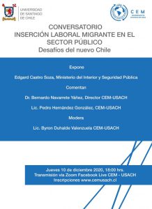 Conversatorio Inserción laboral migrante en el sector público. Desafíos del nuevo Chile